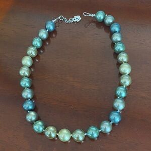 Elegant Multishade of Green Pearl Necklace